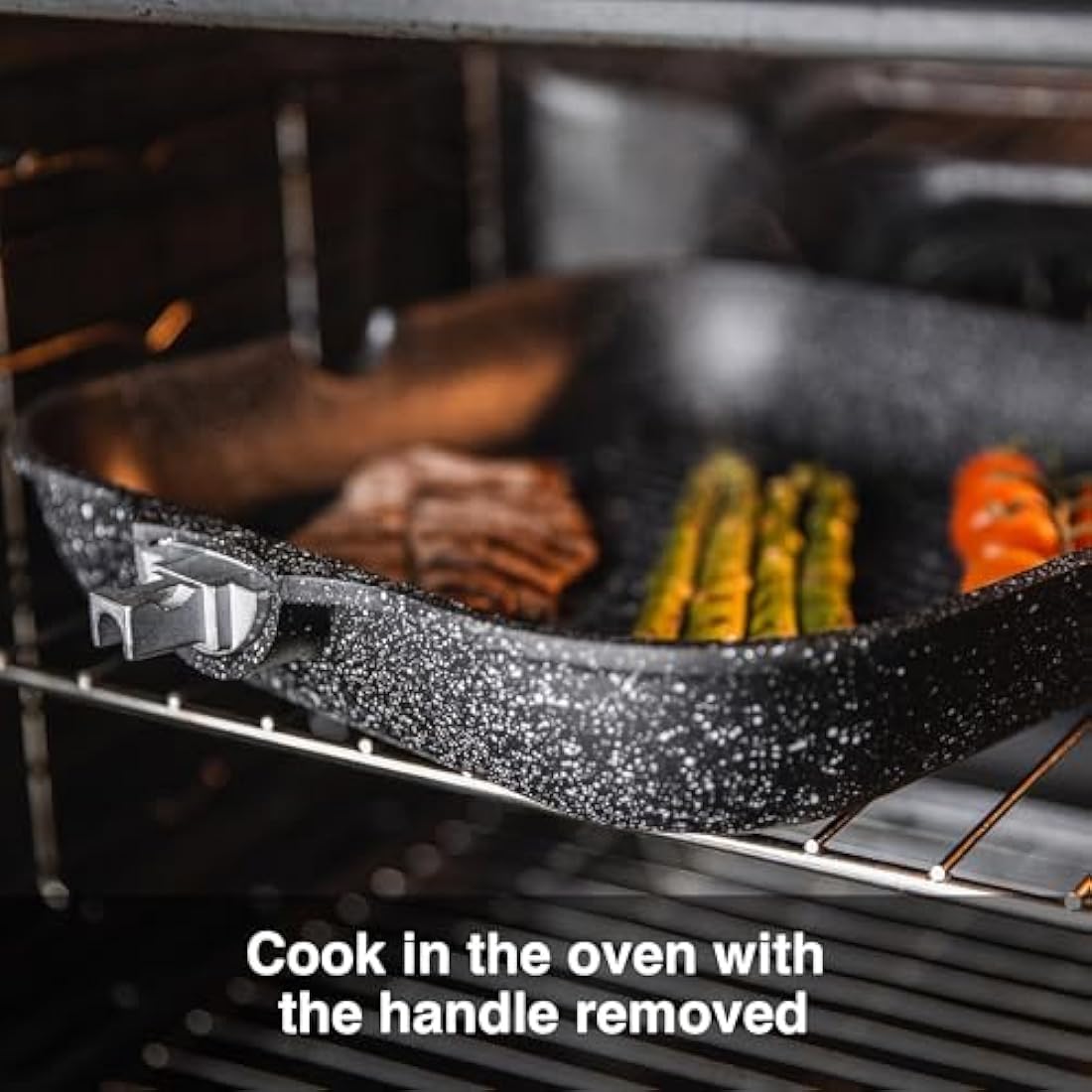 Pep Griddle Pan 29cm with Removable Handle Non-Stick Induction Gas and Electric Compatible