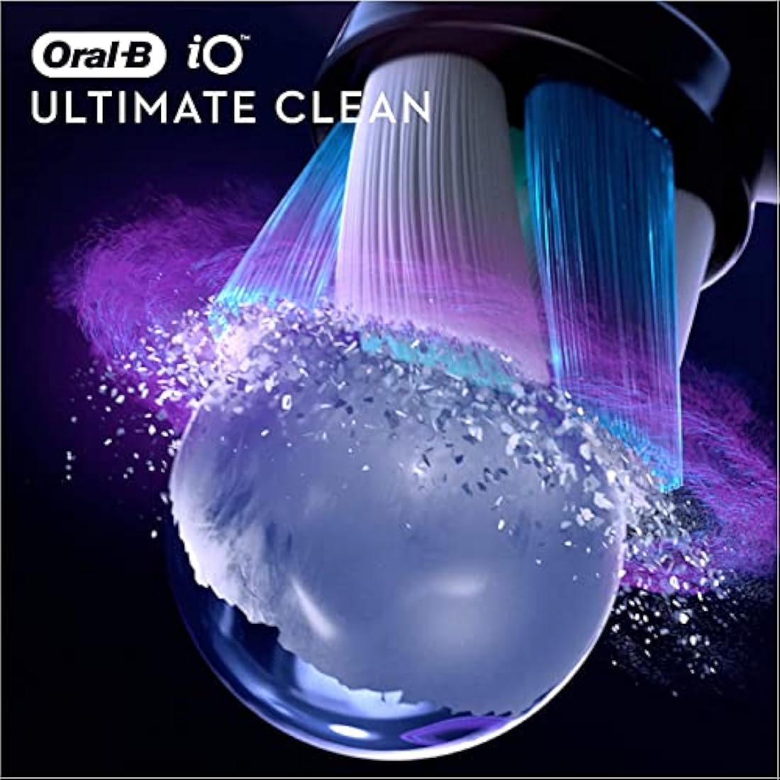 Oral-B iO Ultimate Clean Electric Toothbrush Head, Oral B Electric Toothbrush Heads, Twisted & Angled Bristles for Deeper Plaque Removal, Pack of 4 Toothbrush Heads, Black