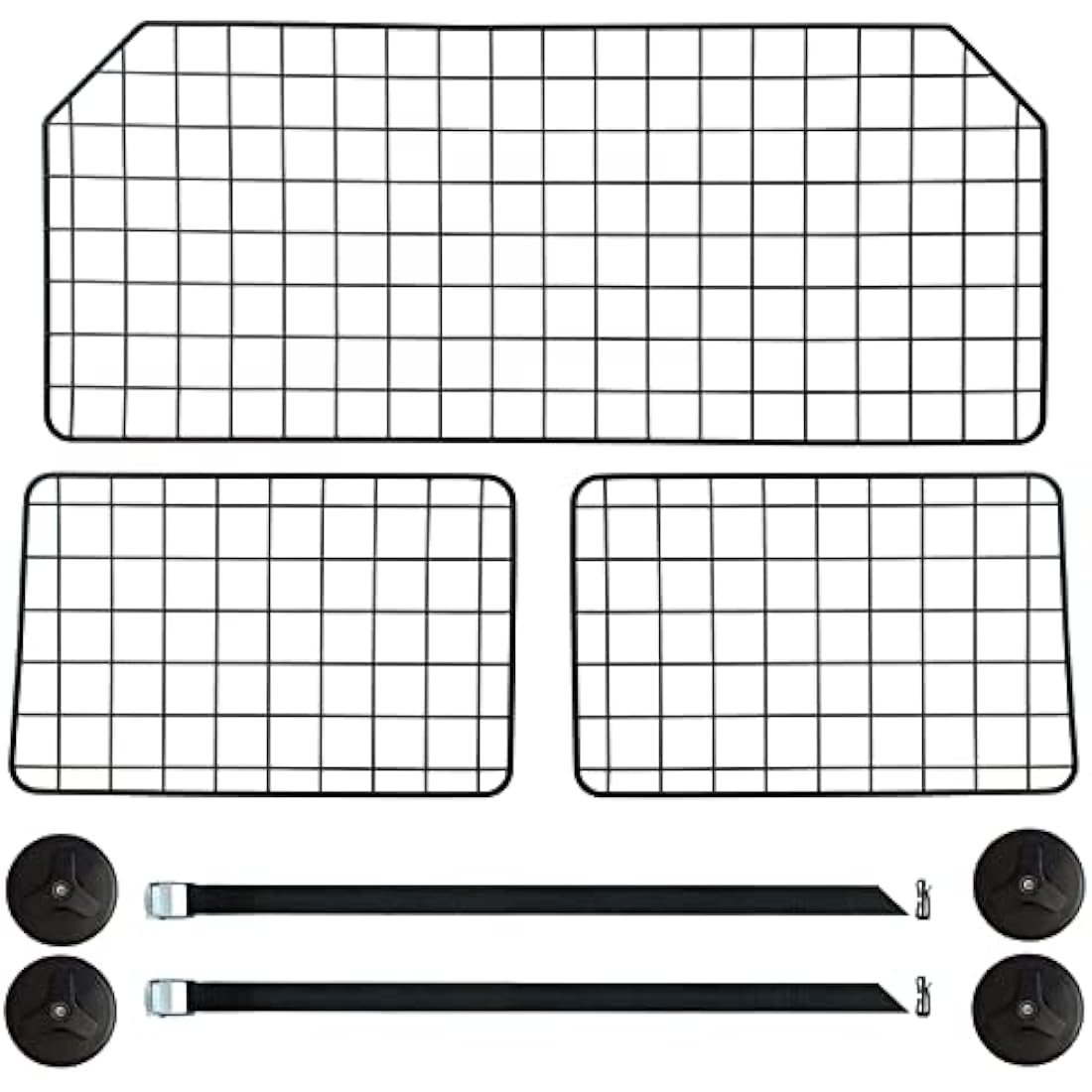 NOAMOO 38-66.5 Inches Dog Car Barrier for SUVs, Van, Vehicles, Adjustable Large Pet Barriers, Universal Fit Heavy-Duty Wire Mesh Dog Guard, Pet Divider Gate for Truck Cargo Area, Safety Car Divider