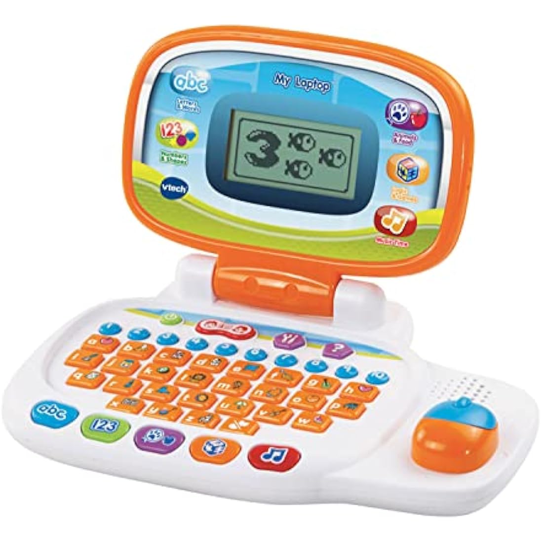VTech 155403 Pre School Laptop Interactive Educational Kids Computer Toy with 30 Activities Suitable for Children 3, 4, 5+ Year Olds Boys & Girls, White/Orange