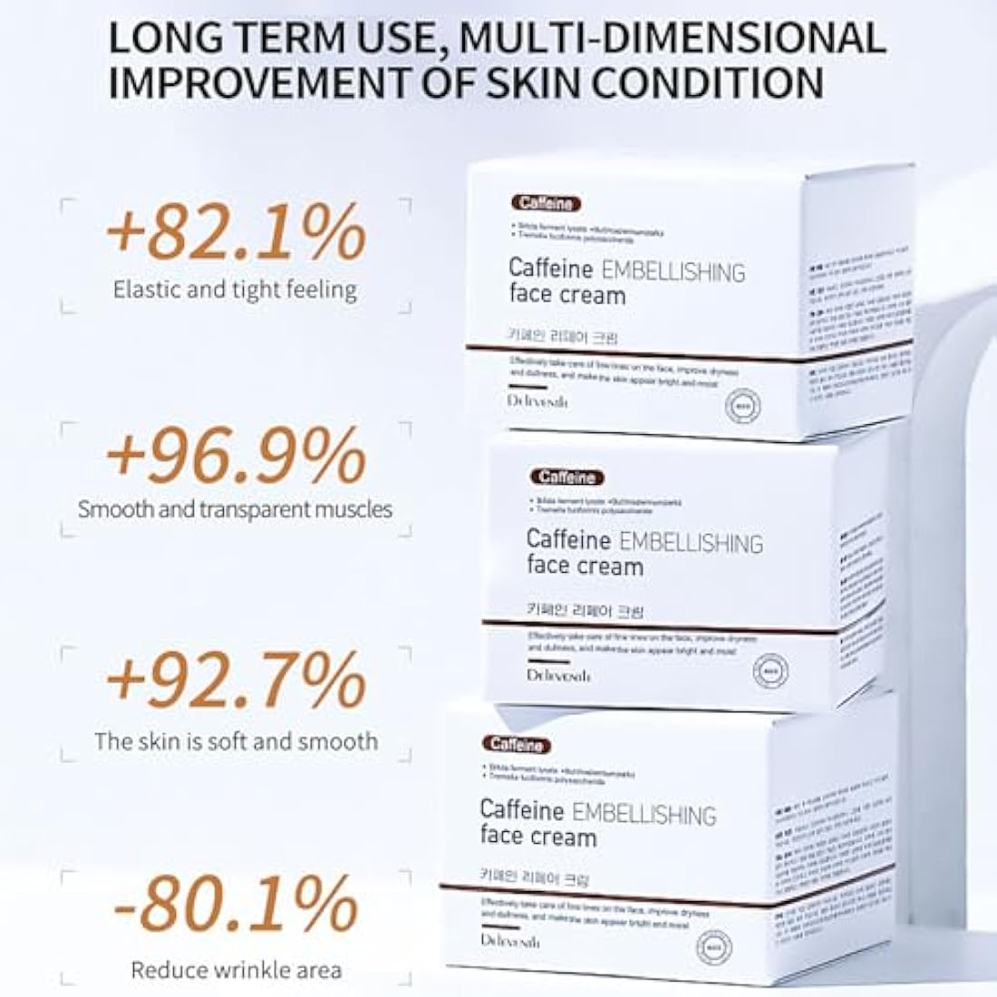 DEleventh Korea Caffeine Embellishing Face Cream 30g / Anti-Aging, with Sodium Hyaluronate & Magnolia Extract, Hydrates, Reduces Wrinkles, Dark Circles, Puffiness & Brightens Skin for a Youthful Glow