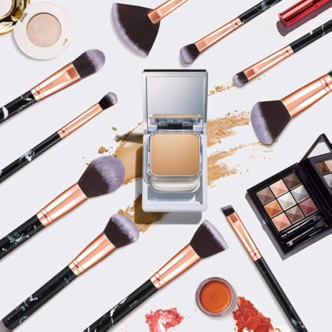 Makeup Brushes 10Pcs Marble Makeup Brush Set Foundation Powder Blush Blending Eyeshadow Brushes Sets