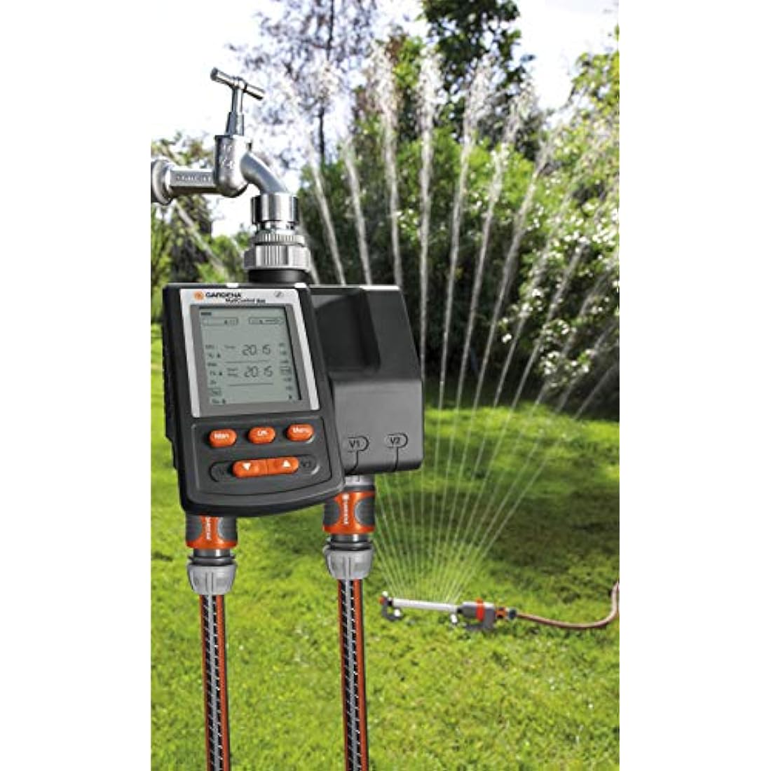 Gardena Irrigation Computer Multicontrol Duo: Automatic Irrigation Control, Weekdays programmable, 22x17.2x17.8 cm