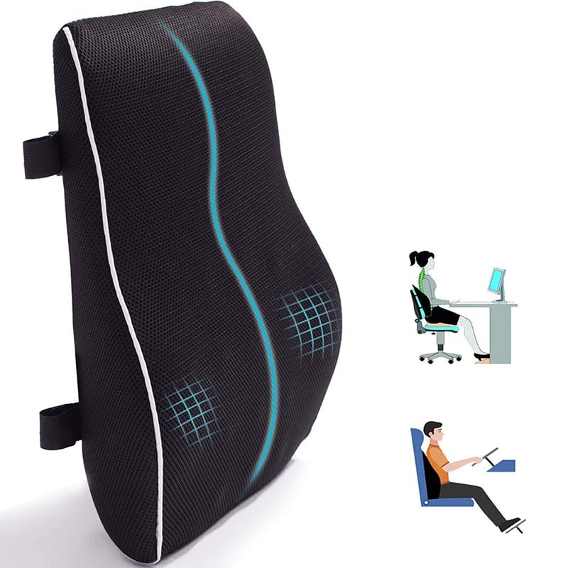 MarysDe@lz Lumbar Pillow Cushion, Memory Foam Back Support Cushion Lumbar Support for Office Chair, Car Seat, Recliner