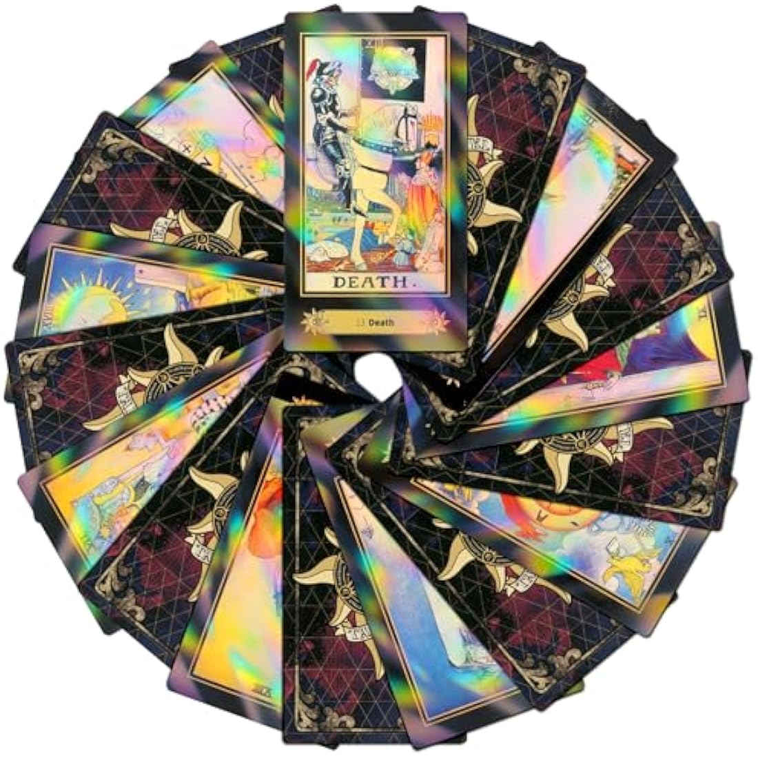 Smoostart 78 Tarot Cards with Guidebook, Holographic Tarot Cards Deck Future Telling Game with Colorful Box for Beginners and Professional Player