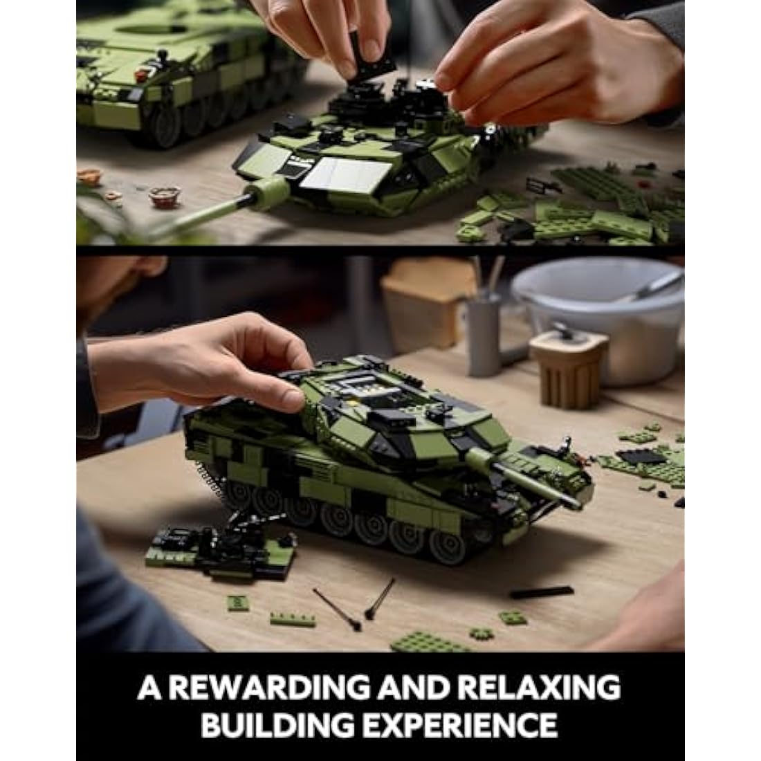 Nifeliz Leopard II A7 Tank, WW2 Military Tank Building Set, Collectible Army Model to Build and Display, Adult Gift Ideal for Military Enthusiasts (2068 PCS, NF10269)