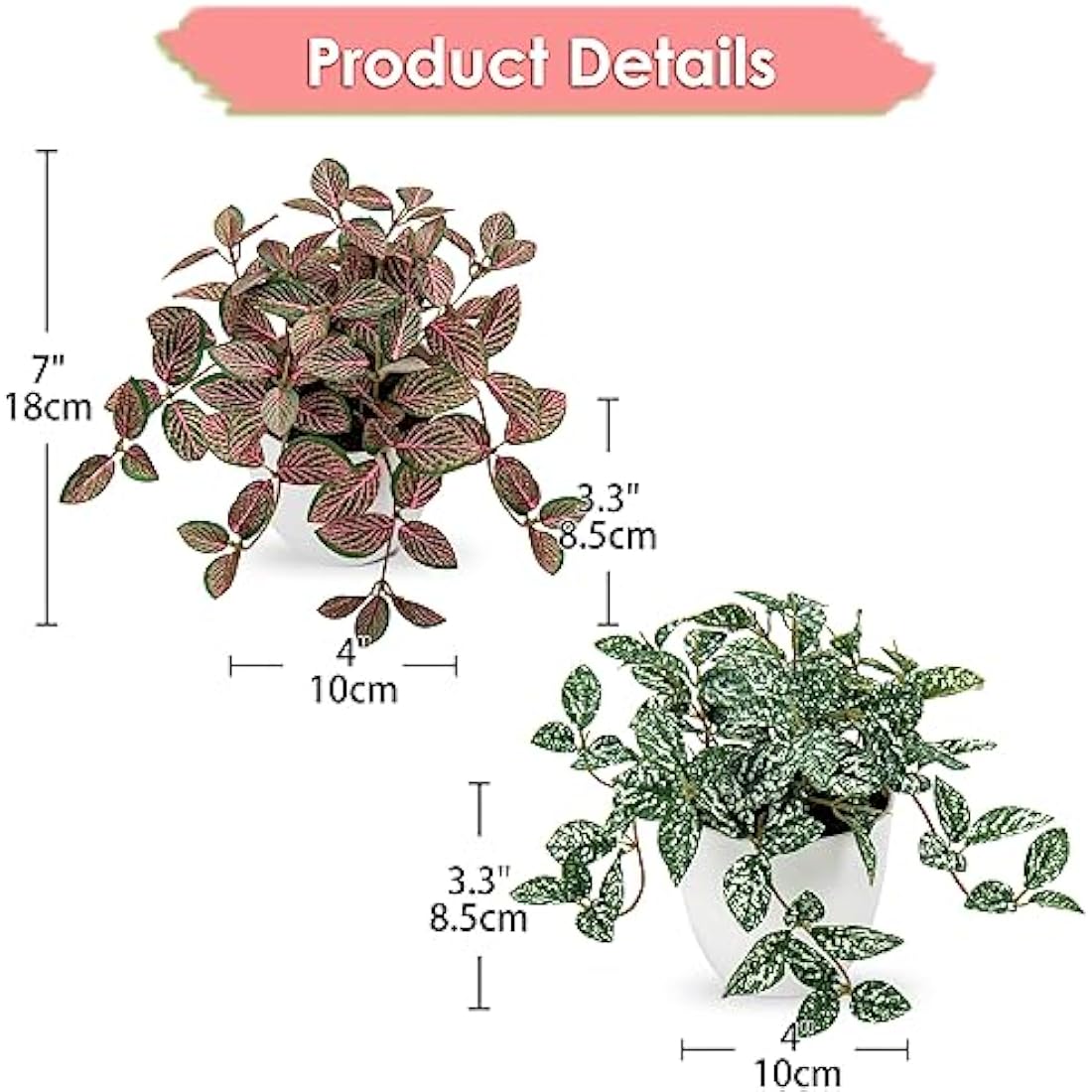 Small Artificial Plants Indoor in Pot Set of 2 Decorative Fake Plants Realistic Faux Plant Potted for Home Aesthetic Living Room Bathroom Desk Shelf Office Decoration