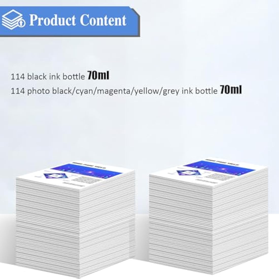 SHUOLEI 114 Ink Compatible with epson 114 Ink Bottle Multipack for EcoTank ET-8500 ET-8550 (12-Pack, 2 Black/2 Photo Black/2 Cyan/2 Magenta/2 Yellow/2 Grey)