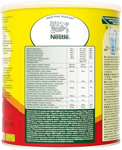 Nido Instant Full Cream Milk Powder, Substitute for Fresh Milk, for Tea & Coffee 2.5kg Tin