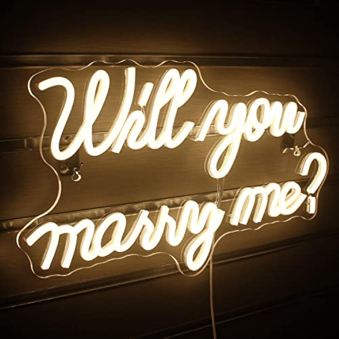 wanxing Will You Marry Me Neon Sign for Wall Decor Wedding LED Letters Neon Sign Powered by USB Light Sign for Proposal Decorations Wedding Party Valentines Day Girlfriend(Warm)