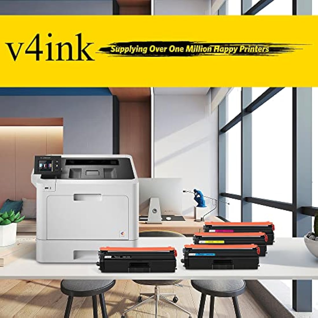 v4ink TN423 Toner Cartridge Compatible for Brother TN-423 TN421 TN-421 for Brother HL-L8260CDW HL-L8360CDW MFC-L8690CDW MFC-L8900CDW DCP-L8410CDW DCP-L8410CDN (Black Cyan Yellow Magenta, 4-Pack)