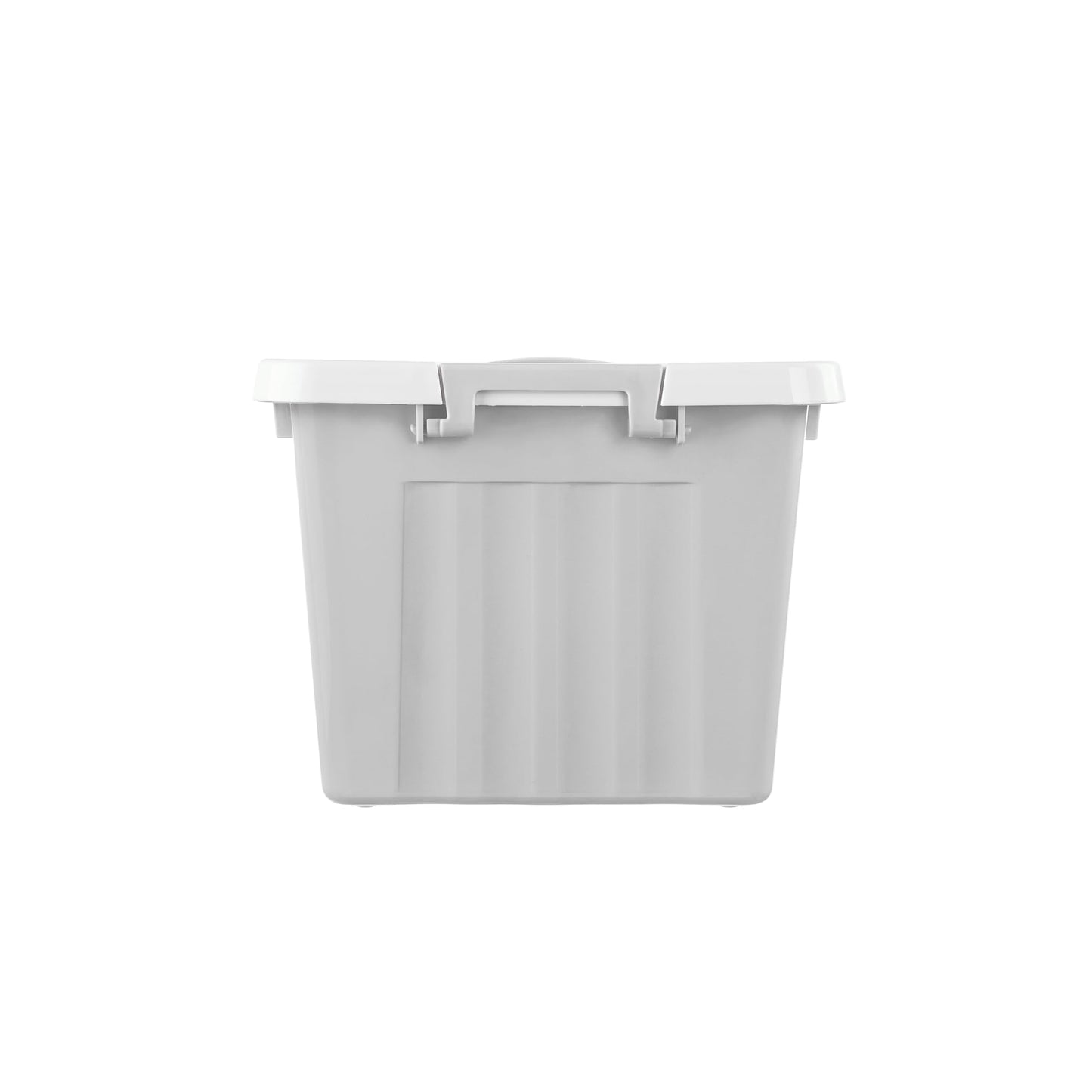 Cetomo 15L*3 Storage Boxes with Lids, Plastic Storage Box with Secure Side Latches, Stackable & Nestable Organizer for Home, Office, Moving, PP, Gray