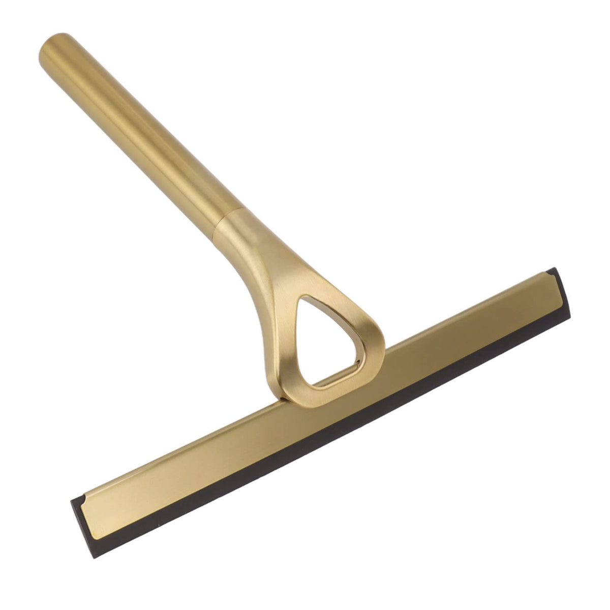 KIMISS Brushed Brass Shower Squeegee for Glass Doors and - Durable Stainless Steel Bathroom Cleaner Tool for Mirrors and Car Glass