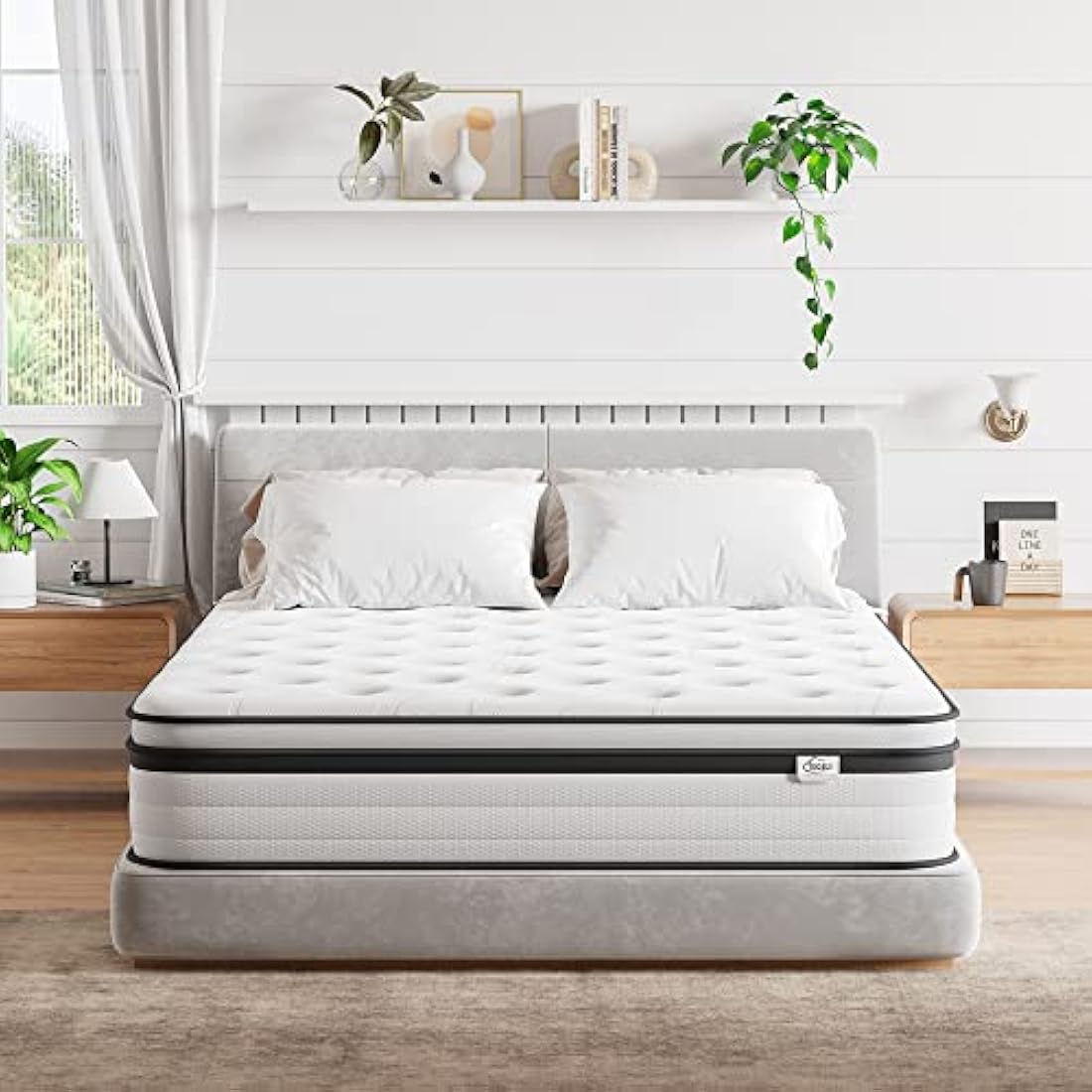 TeQsli Single Mattress 3FT, 10.6 Inch Gel Memory Foam Pocket Sprung Orthopedic Mattress Edge Support & Motion Isolation Spring Hybrid Single Mattress - Medium Firm Feel 90x190x27 cm