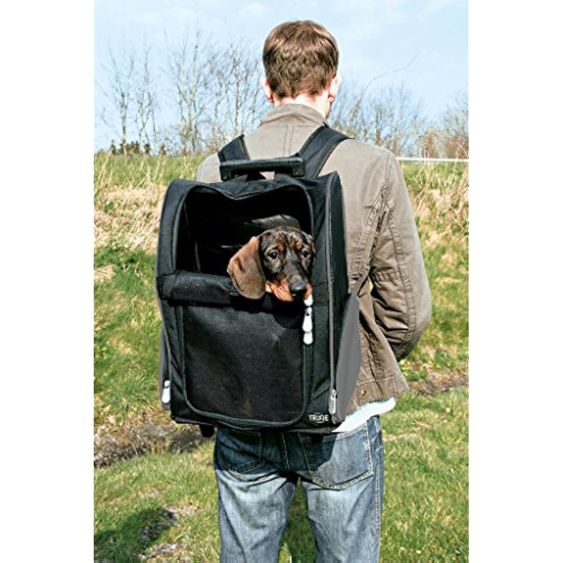 Trixie Nylon Trolley, 36 ﾗ 50 ﾗ 27 cm, Black/ Grey