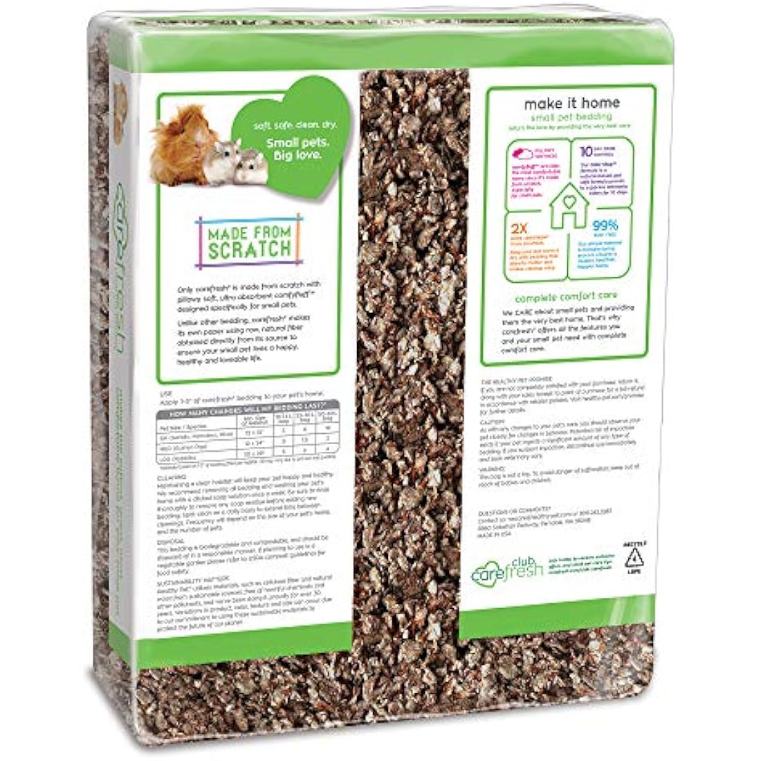 Carefresh 99% Dust-Free Natural Paper Small Pet Bedding with Odor Control, 60 L