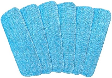 Ulable 6 Pack Spray Mop Heads Replacement Mop Pads Reveal Mop Cleaning Pad ,Fit for All Spray Mops & Reveal Mops Washable 16.5*5.11 Inches. (6 Pack Blue)