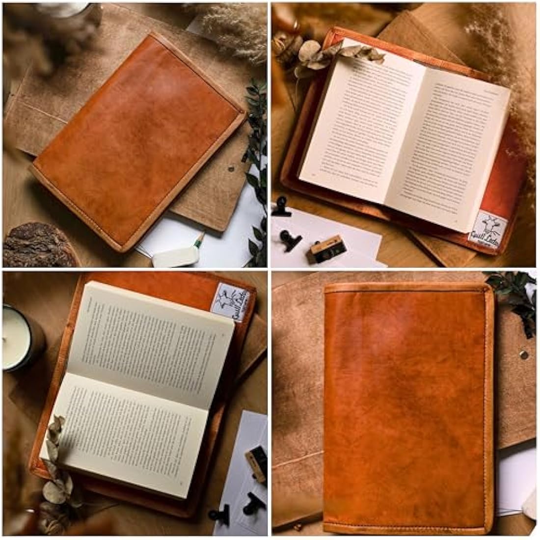 Gusti Leder Nature Becky Genuine Leather Wrapper Book Handmade Cover Folder A5 File Portfolio Vintage P4