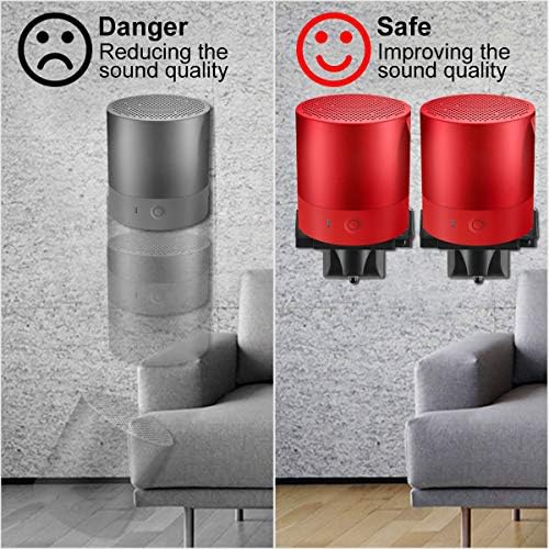 suptek Dual Side Clamping Bookshelf Speaker Wall Mounting Bracket Adjustable for Large Surrounding Sound Speakers, Hold up to 25kgs Each Black SPM201 (2 Packs)