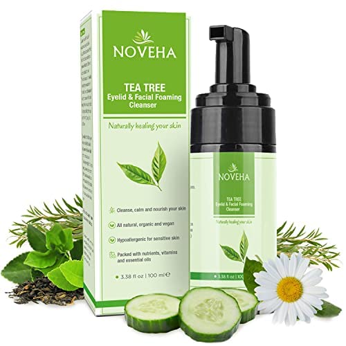Tea Tree Eyelid Foaming Cleanser - Face Wash For Women | Eyelid Scrub For Dry Eye, Irritation | Preservative Free, Natural Ingredients