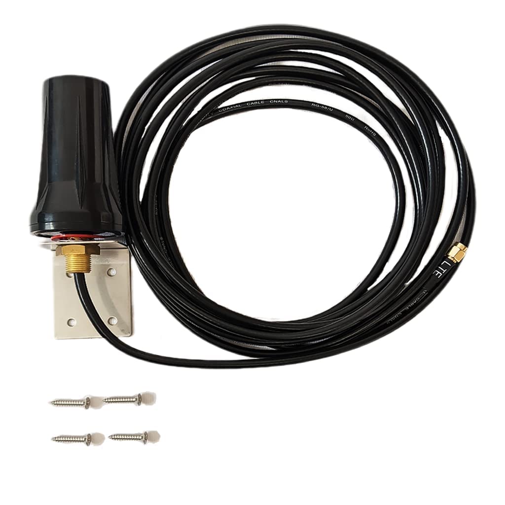 Maswell Outdoor 3G 4G+ LTE Antenna Wall Mount Waterproof SMA Male 2dBi Aerial Compatible with Vodafone EE O2 Three 4G LTE Router Gateway Modem Router