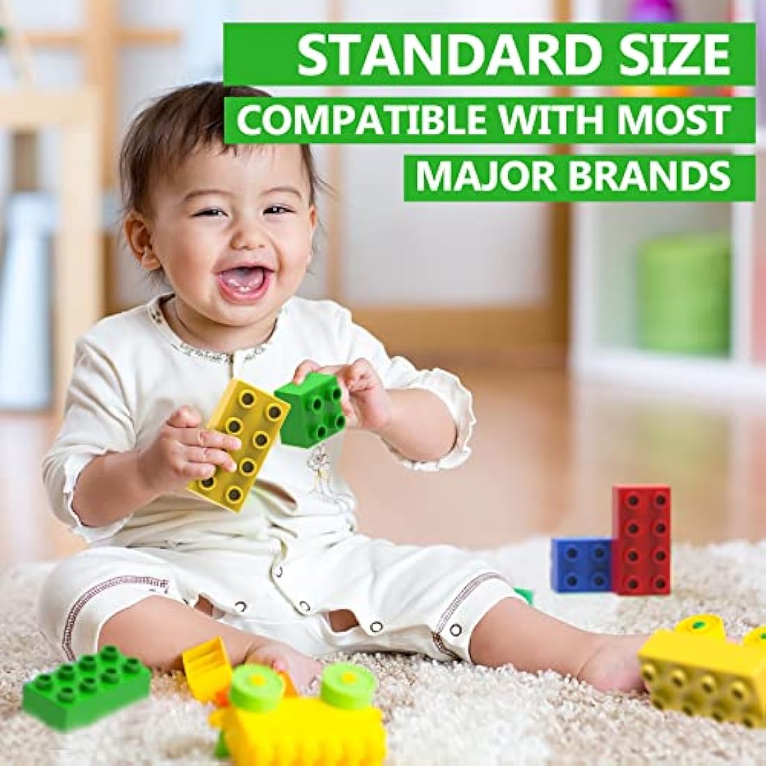 WYSWYG Big Building Blocks Sets for Age 3-5, Large Building Bricks Compatible with Duplo Building Bricks, Kid Building Blocks for Ages 3 4 5 6, Big Blocks Gifts for Boys Girls,150PCS.