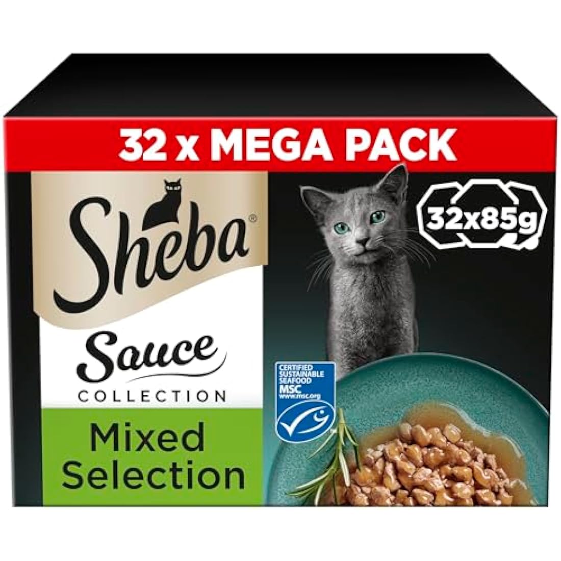 Sheba Sauce Lover Cat Food Trays Mixed Collection 32x85g