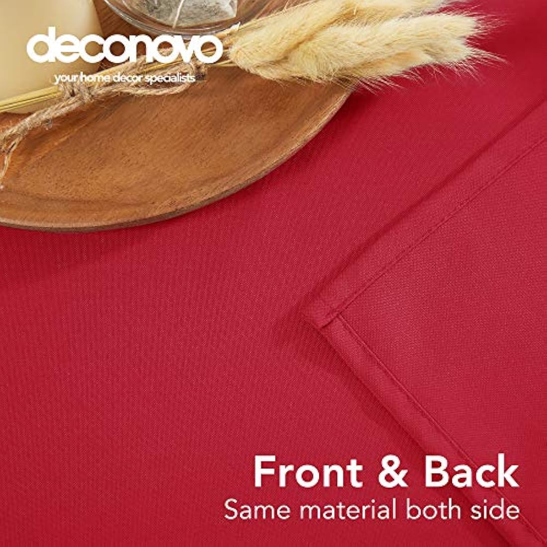 Deconovo Oxford Water Resistant Table Cloth 132x178cm(52x70in) Rectangle Wipeable Tablecloth for Kids Painting Red