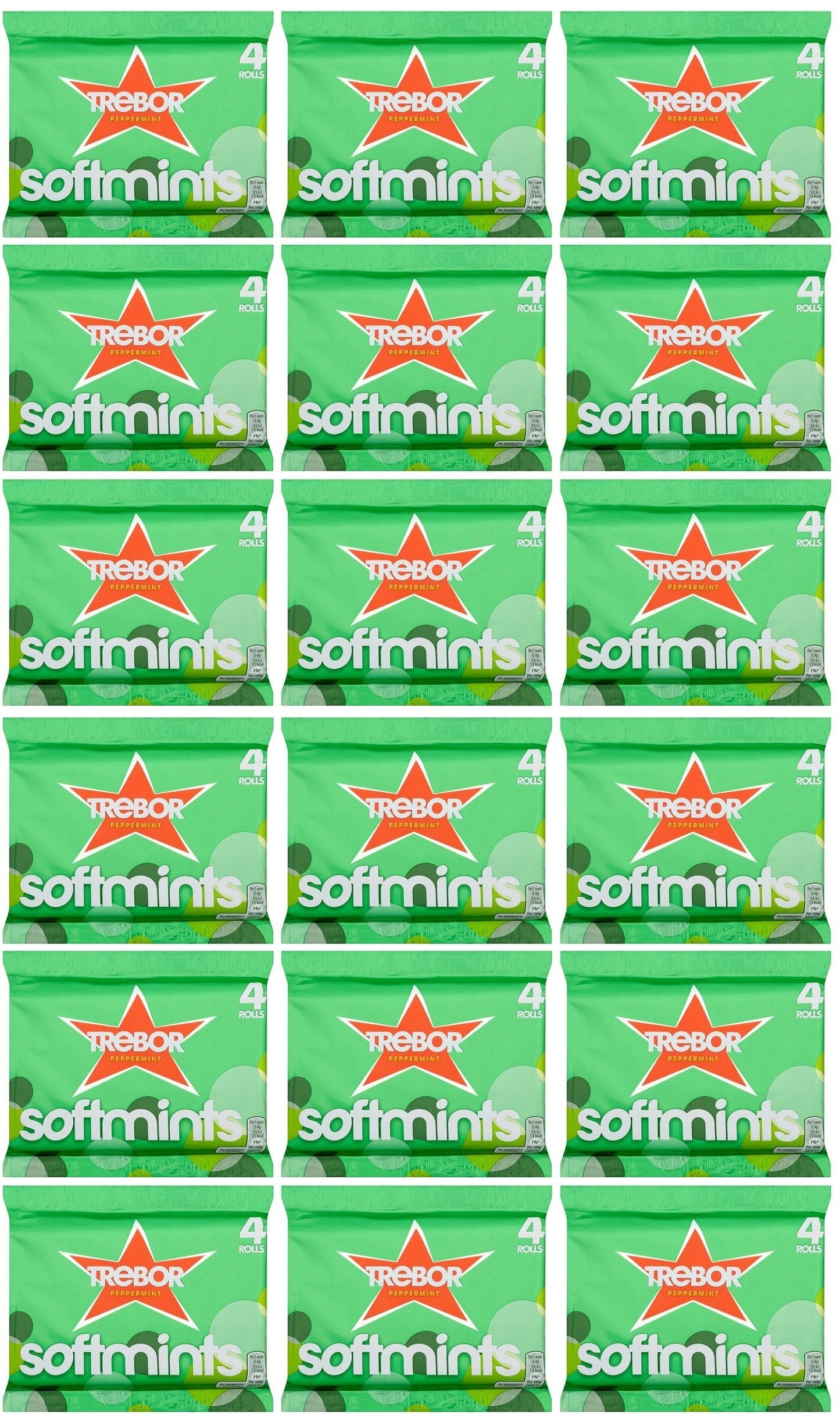 18 x Trebor Softmints Peppermint Mints 4 Pack 179.6G