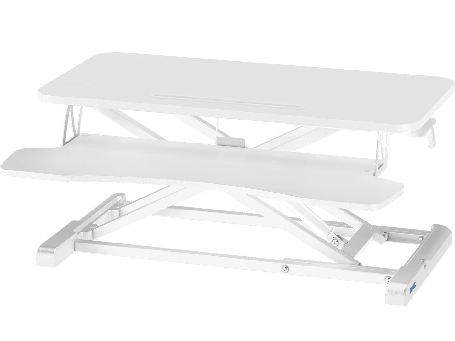 BONTEC 80cm Standing Desk Converter, Dual-Tier Height Riser, 15kg, White