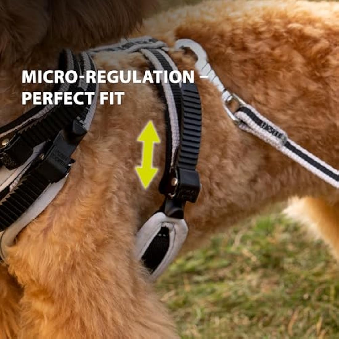 Ferplast Large Size Dog Harness ERGOCOMFORT EXTRA LARGE, Adjustable Dog Harness, Comfortable, Padded, Double Micro-adjustment Closure, Quick Release, Silver