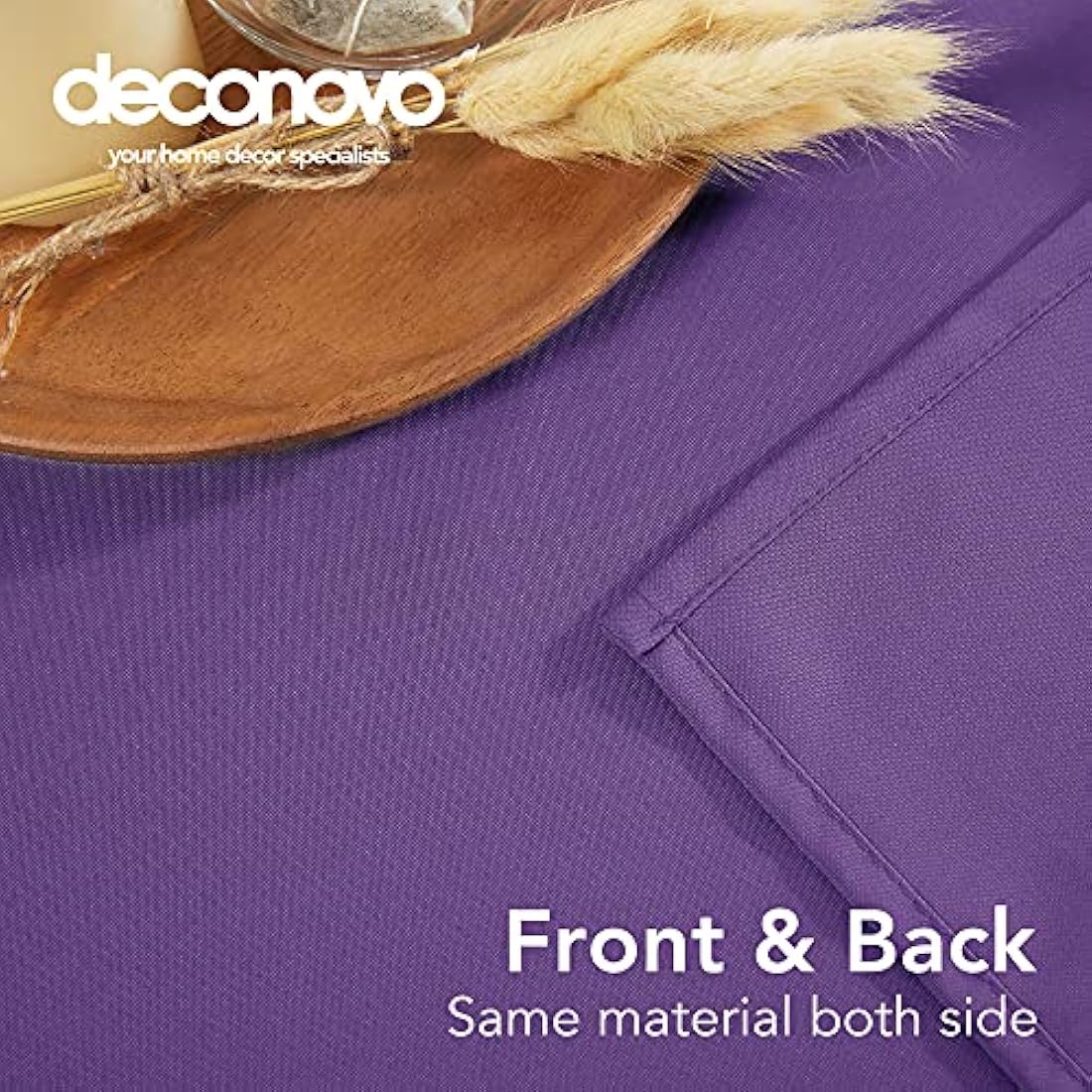 Deconovo Oxford Decorative Tablecloth Wipeable Plain Rectangle Tablecloth for Restaurant 137x200cm(54x79in) Purple