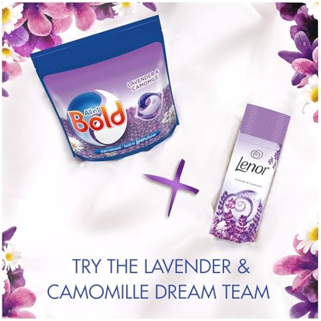 Bold All-in-1 PODS® Laundry Capsules, 108 Washes (54 x 2), Lavender & Camomile – Brilliant Cleaning with Built-in Fabric Softener