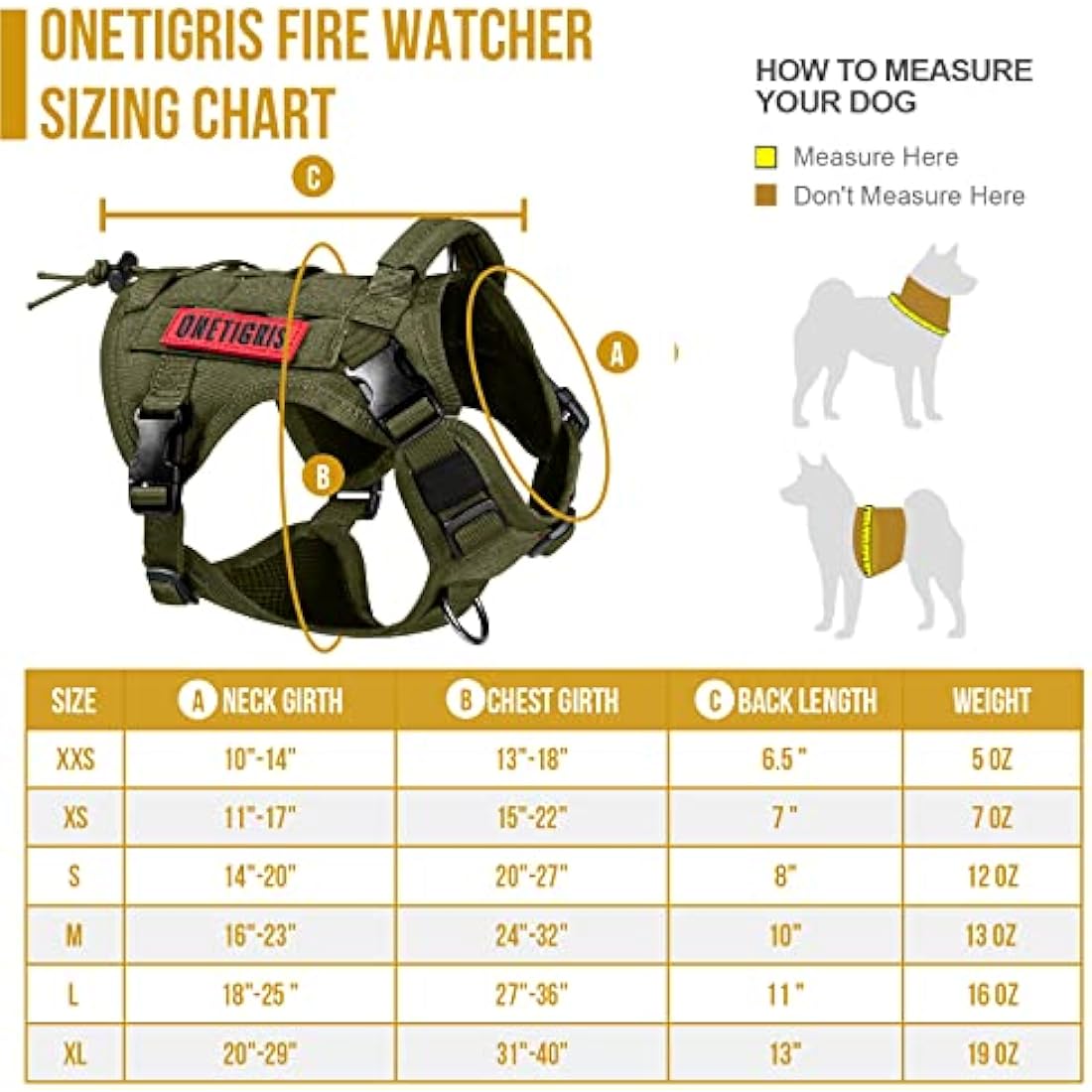 OneTigris Tactical Dog Harness Vest,No-Pull Service Dog Vest with Hook & Loop Panels,Adjustable Dog Vest Harness for Walking Hiking Training(Ranger Green,X-Large)…