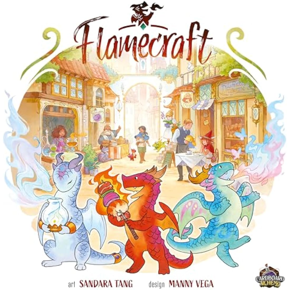 LUCKY DUCK GAMES - Flamecraft | Strategy Board Game | English Version | Dragon Fantasy | Fun Family Game for Kids and Adults | Ages 10+ | 1-5 Players | 60 Minutes
