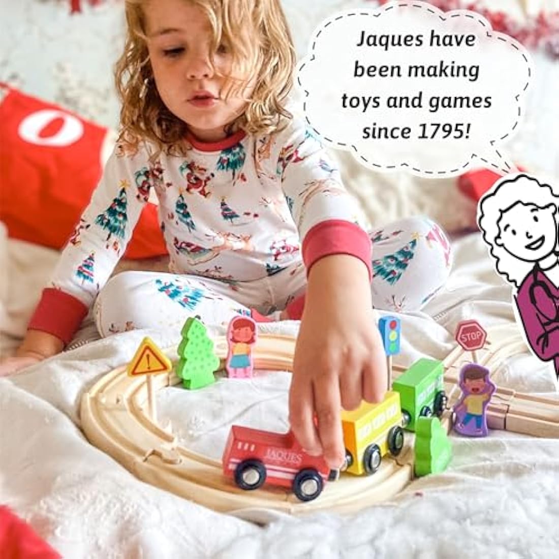 Train Set by Jaques of London | Wooden Toys for 1 2 3 4 5 Year Olds | Toy Train for Kids | Toddler Toys | Since 1795 | Beautiful Gift Packaging | Luxury Present by Jaques of London - Since 1795
