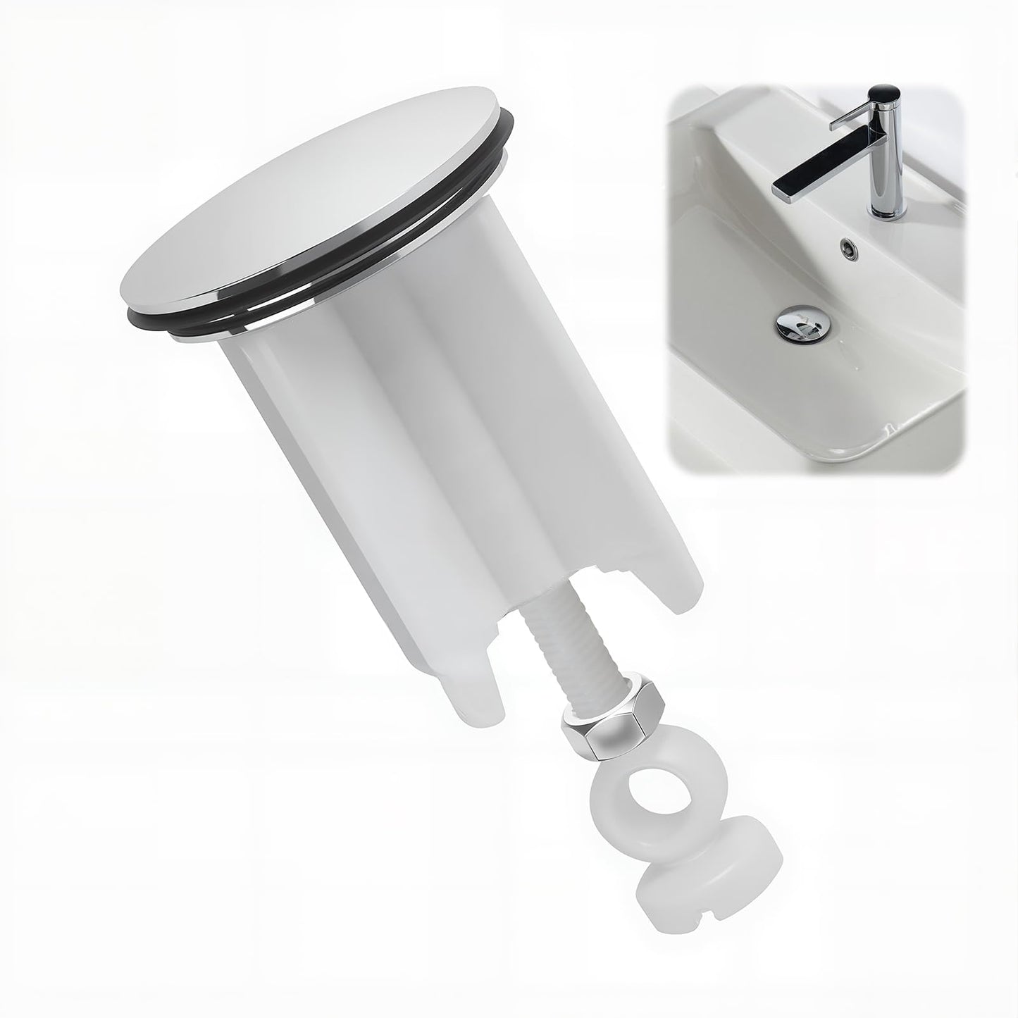 Pop Up Sink Plug, 40mm Basin Plug Replacement Plastic Brass Drain Plugs