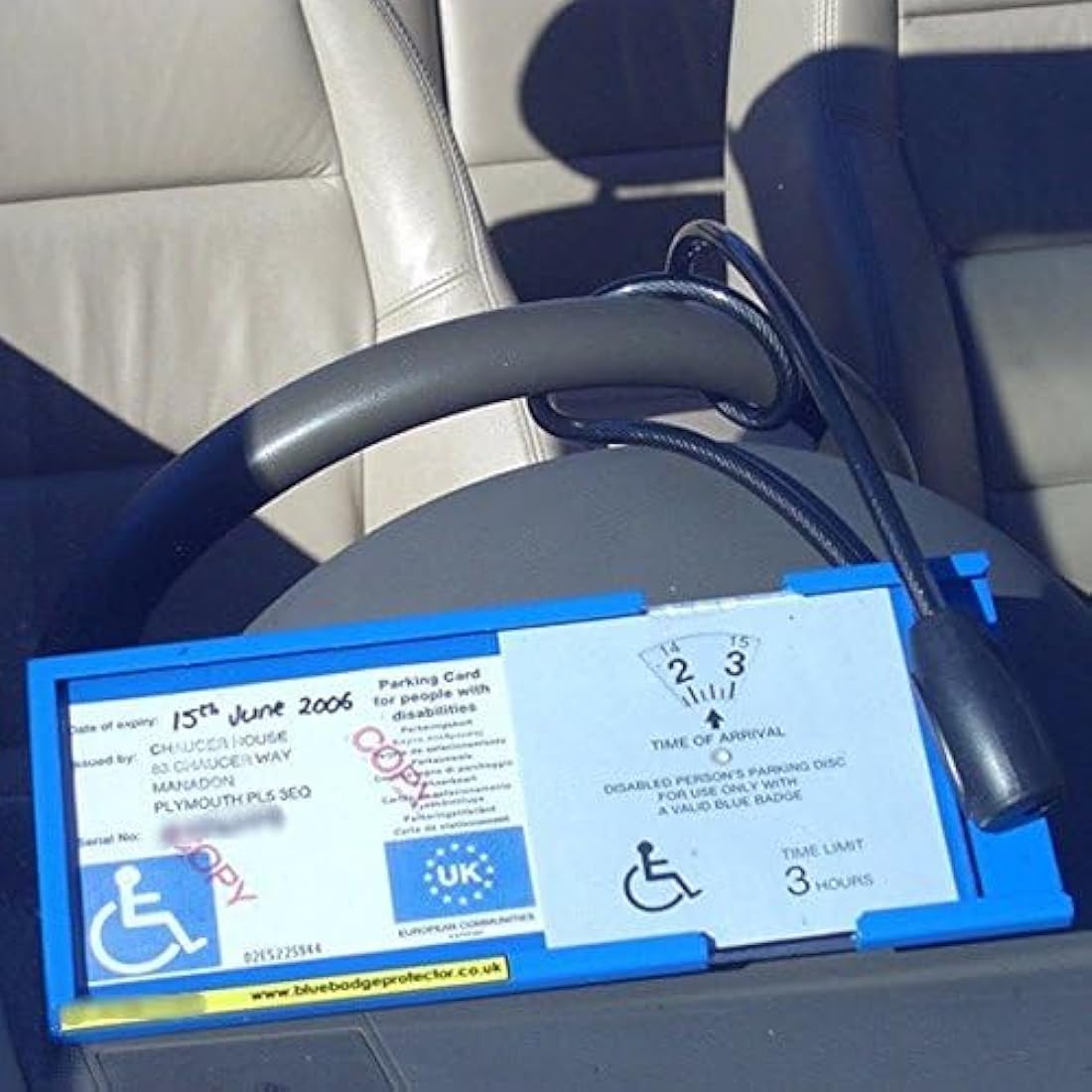 Blue Badge Protector (Double - Secures Blue Badge & Clock)