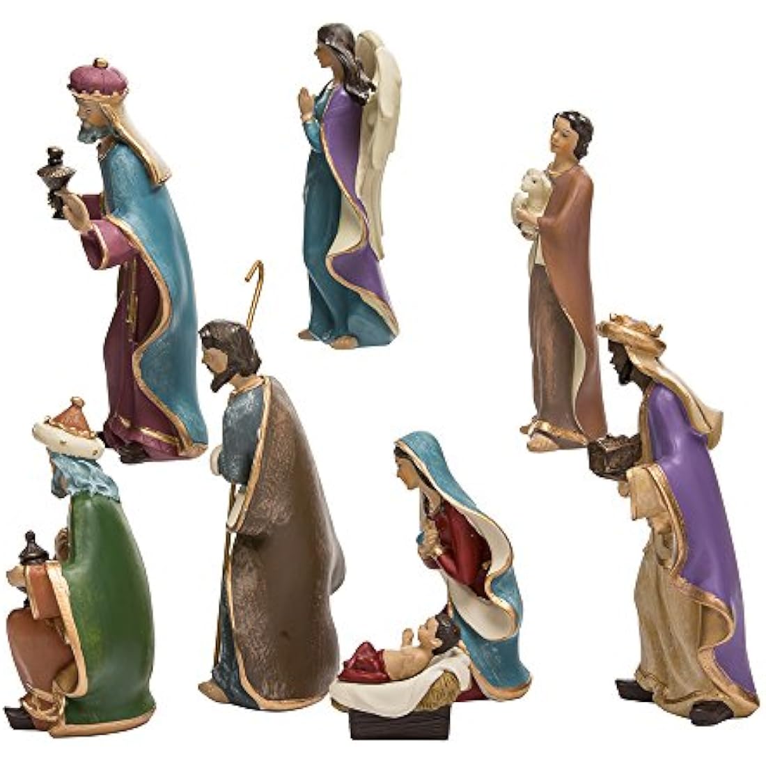 Kurt Adler Resin Nativity Figurine Set, 6.25-Inch, Set of 8