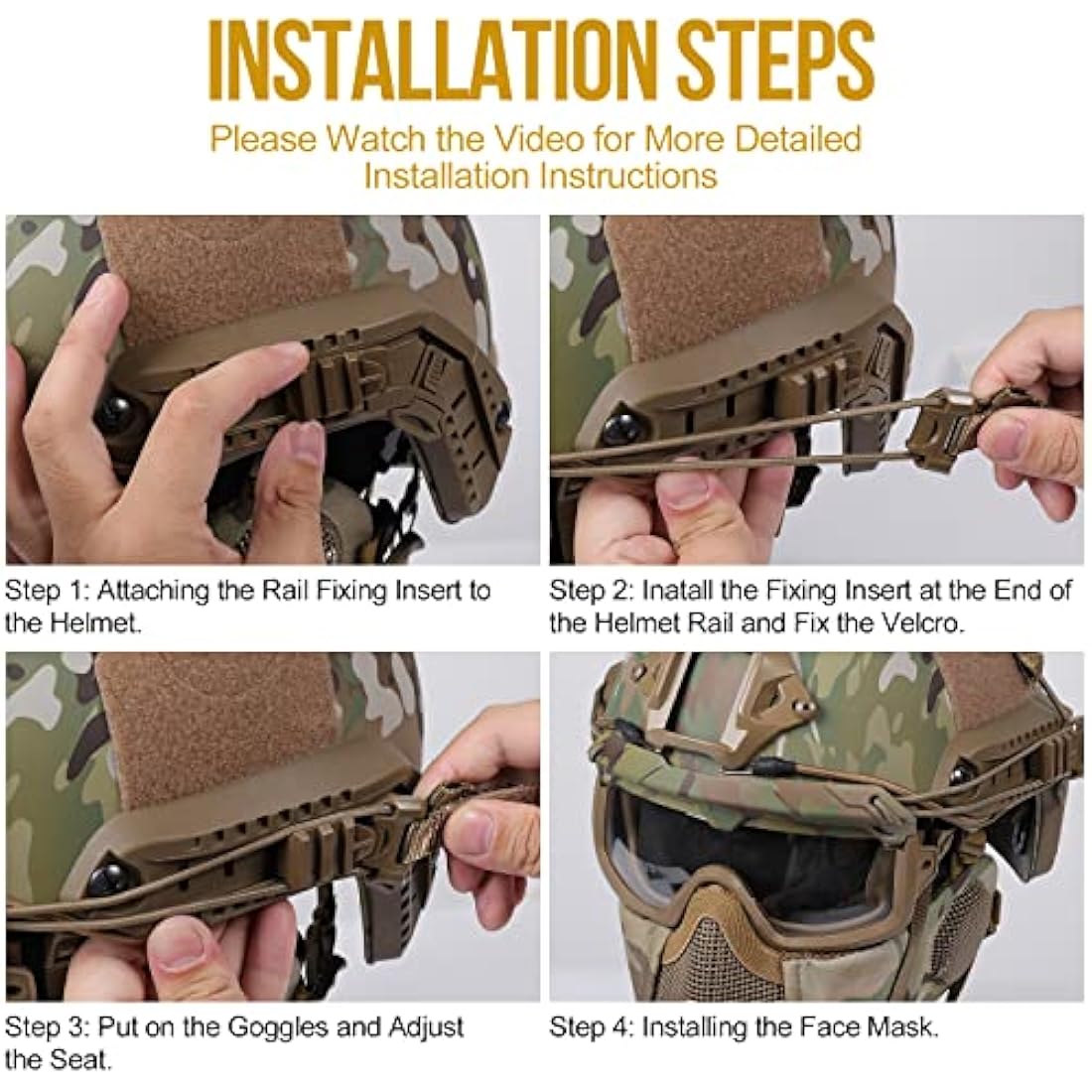 OneTigris Airsoft Fast Helmet - Full Face Protective Tactical Helmet With Foldable Ear Protection Mask And Goggles for Airsoft Paintball Sooting Wagrgame CS