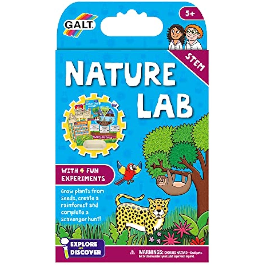 Galt Nature Lab-Explore and Discover Science Kit and Craft Kit-Science Experiments for Kids,Grow Plants,Create a Rainforest Scene and Go Scavenger Hunting-STEM Toys For Girls and Boys Age 5 Years Plus