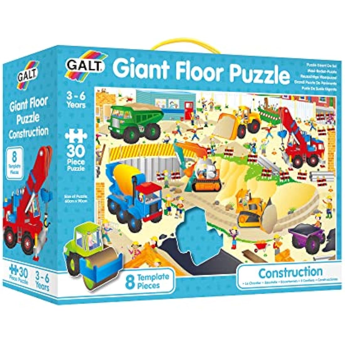 Galt Toys, Giant Floor Puzzle - Construction Site, Floor Puzzles for Kids, Ages 3 Years Plus