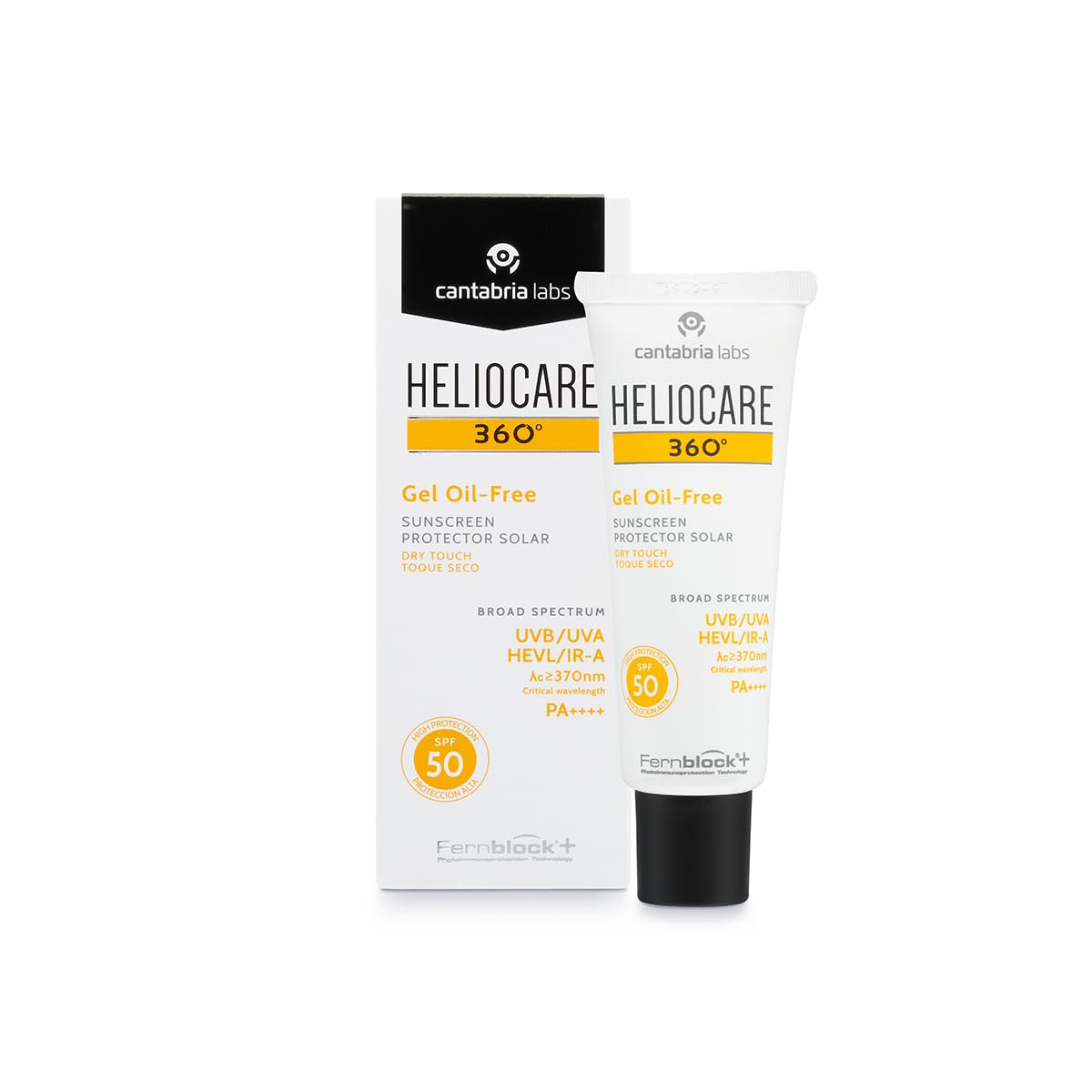 Heliocare 360 Oil-Free Gel SPF 50 50ml / Gel Sunscreen For Face/Daily UVA UVB Visible light Infrared-A Anti-Ageing Sun Protection/Combination Oily and