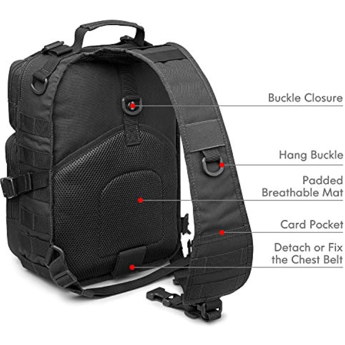 G4Free Tactical Sling Backpack Big Molle EDC Range Bag Pack Assault Military Shoulder Rucksack One Strap Daypack