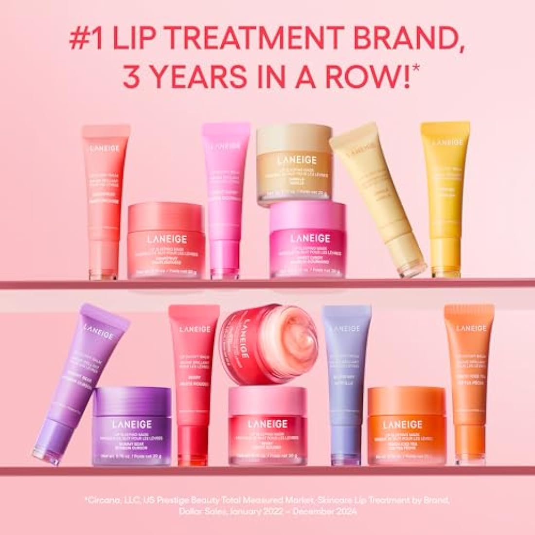 LANEIGE Lip Sleeping Mask, Grapefruit: Nourishing Overnight Lip Treatment with Vitamin C, Shea & Murumuru Butter for Hydrating Dry, Flaky Lips
