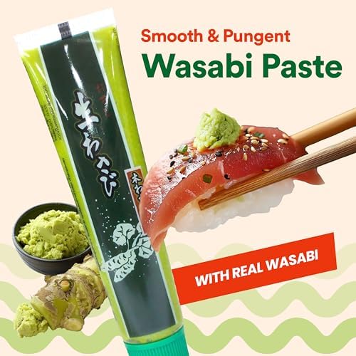 Wasabi-O Real Wasabi Paste - Authentic Japanese Wasabi Paste for Sushi & Dishes - Spicy, Fresh & Bold Flavour - Perfect for Sushi Rice, Japanese Snacks - All-Natural Ingredients, 3 x 43g
