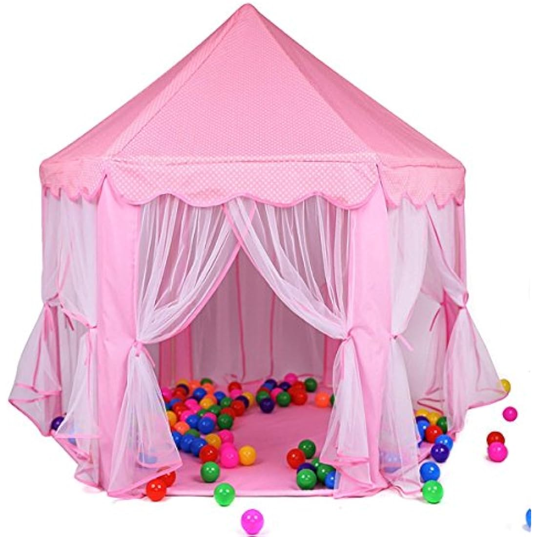 Deluxe Kids Princess Children Play Castle Tent, Garden Outdoor Indoor Playhouse,Large Playhouse For Kids Festival Fairy Princess Castle Tent, Newest Design, Extra Large Room, for Girls