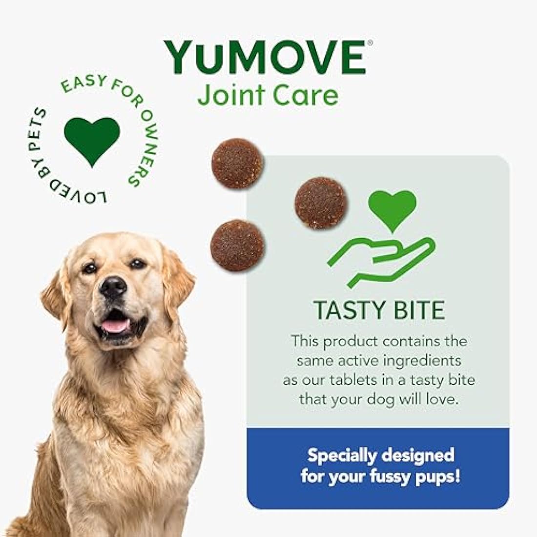 YuMOVE Senior Dog Joint Supplement, Daily Bites for Joint Care, Essential Dog Hip and Joint Aid for Senior Dogs with Glucosamine, Chondroitin, Green Lipped Mussel, Aged 8+, 60 Chews