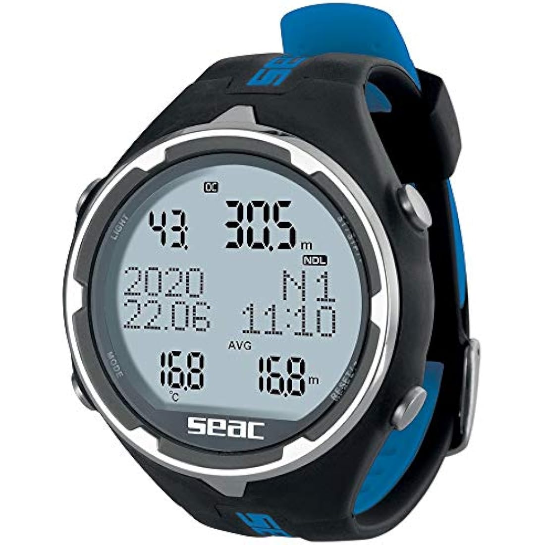 Seac Action Dive Computer - Scuba & Freediving Mode, Dive Logbook, Planner, Safety Alarms