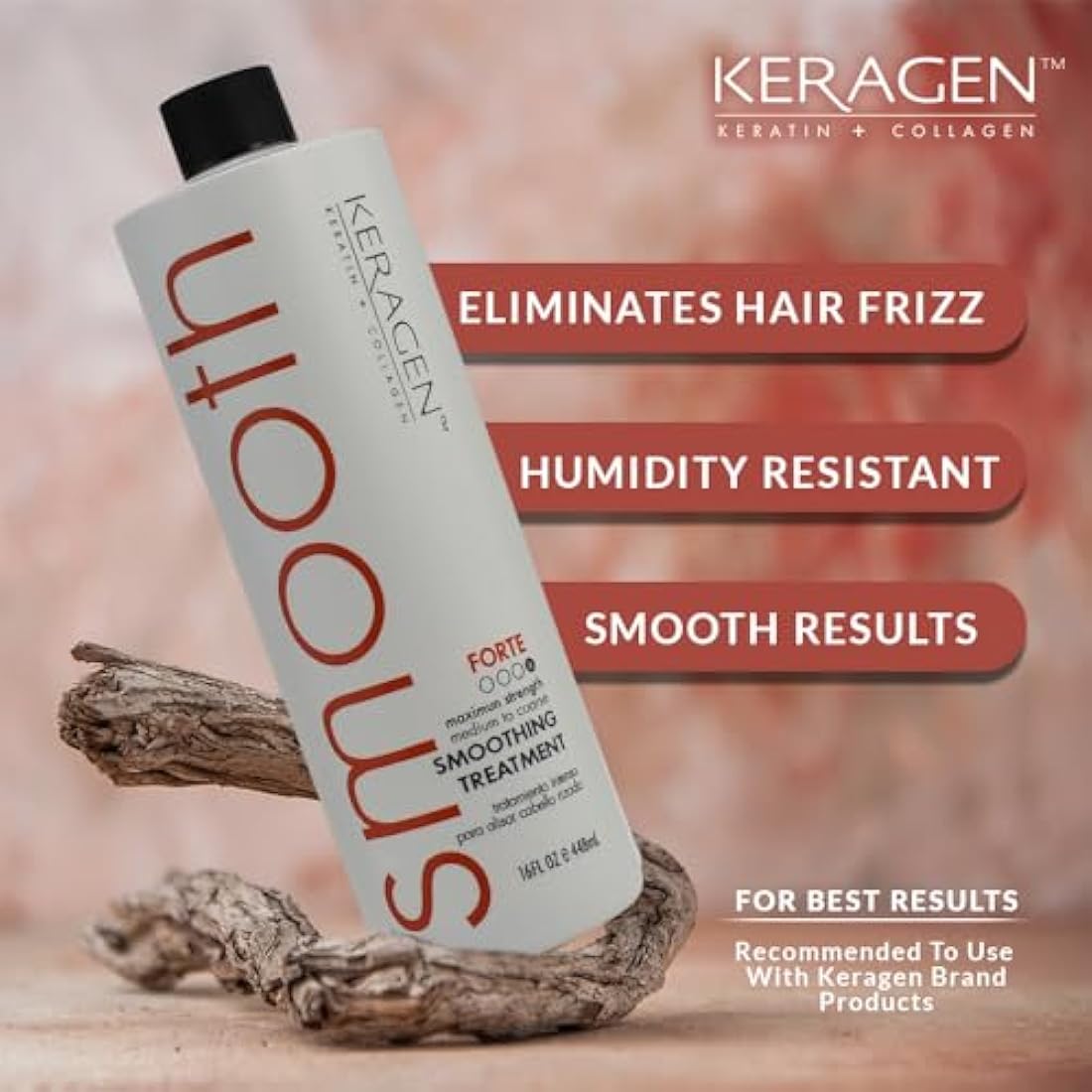 Keragen Brazilian Keratin Hair Smoothing Treatment - Blowout Straightening System - Forte 16oz